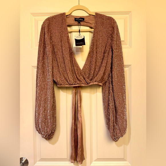 NEW With TAGs RETROFETE Viva Sequin Top in Rose Pink. Small. - Picture 2 of 7